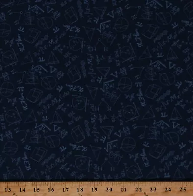 Cotton Math Equations Scientific Academic Fabric Print By The Yard D756.20 • $11.95