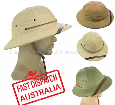 Outdoor Bush Walking Safari Jungle Hard Pith Explorer Fancy Dress Helmet Hat • $26.95