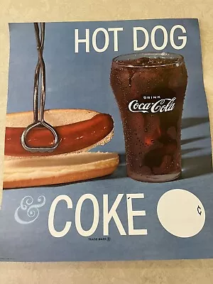 Vintage Coca Cola Poster Ad Display Hot Dog & Coke • $29.99