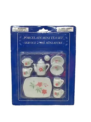 Miniature Tea Set Service 10 Pieces Porcelain Pink Floral Pattern Vintage  • $9.20