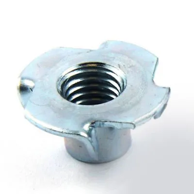 £1.99 • Buy 4x M10 Captive T Nuts Pronged Insert Blind Tee Nut For Fixing In Wood BZP Steel