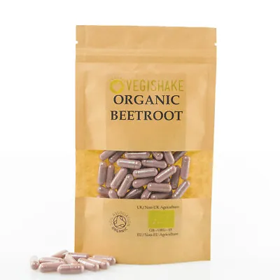 £33.99 • Buy Organic Beetroot Capsules Beets Nitric Oxide, Blood & Heart Pressure Vegans