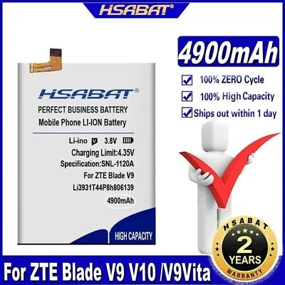 HSABAT Li3931T44P8h806139 4900mAh Battery For ZTE Blade V9 V10 /V9Vita V10Vita/A • $38.74