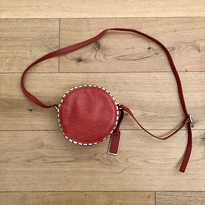 Gryson Red Leather Round Crossbody Bag • $19.37