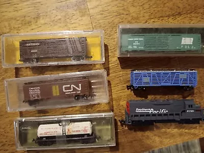 Lot Of 6 N Gauge 5 Rail Car 1 Dummy Engine • $20