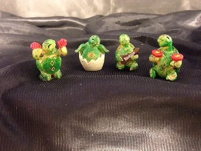 MINI TURTLE MARIACHI BAND WITH 4 FIGURINES Maracas Tortise D7 • $16.99