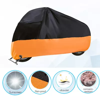 US 3XL Motorcycle Cover Outdoor Waterproof UV Dust Rain Proof Large Bike Cover • $18.99