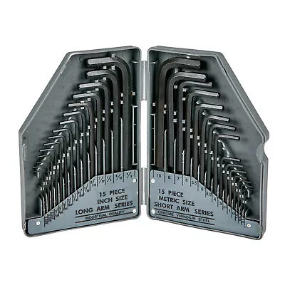 £9.95 • Buy 30 Piece Hex Key Allen Alan Allan Key Long Set Kit With Case Metric & Imperial