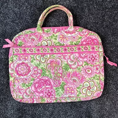 Vera Bradley Petal Pink Laptop Bag Briefcase Floral Retired ** Monogrammed ** • $19.50