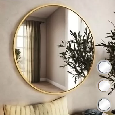 £33.94 • Buy Large Round Wall Mounted Mirror Bathroom Bedroom Makeup Dressing Mirror Circle