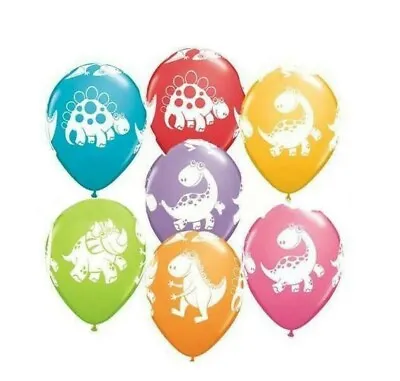  Dinosaurs Balloons 11  Latex Balloons Children's Party Cute Dino FREE DELIVERY • £1.50