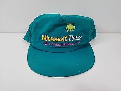 Vintage Microsoft Press SnapBack Hat 90s ABA Miami Beach 1993  • $45