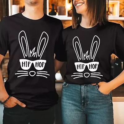 T-SHIRT (1082) Hip Hop Happy Easter Bunny Ears Rabbit Easter Egg Bunnies T Shirt • £9.99