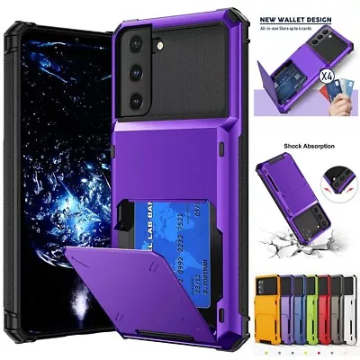 For Samsung S9 S10 S22 S21 S20 Plus Note 20 Ultra Card Holder Wallet Case Cover • $12.86