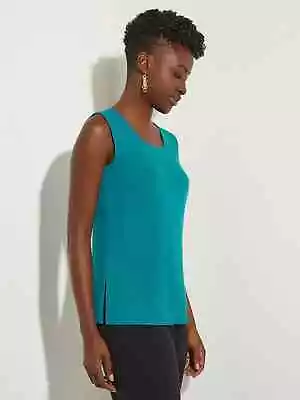 NWT Misook Classic Tank Top Blouse Shirt Sleeveless Scoop Neck Teal Blue Aqua XL • $59.40