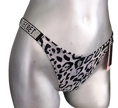 Nwt Victorias Secret Shine Strap Brazilian Swim Bikini Bottom Moody Leopard S • $34.99