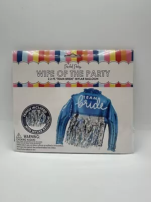 Bridal Shower Team Bride Wife Of The Party 2 Foot Blue Silver Mylar Balloon • $4