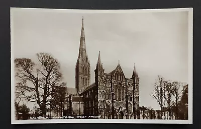 Salisbury Cathedral West Front - Wiltshire Postcard (Valentines) • £1