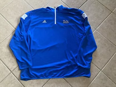 Ucla Adidas Ncaa Embroidered 2014 Climalite 1/4 Zip Long Sleeve Collared Shirt • $20