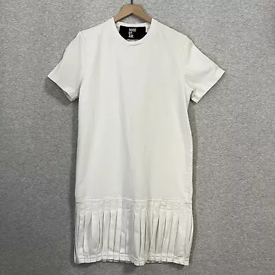 Hood By Air T Shirt Medium White Pleated Long SS Streetwear Shayne Oliver Tunic • $199