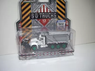 Greenlight 1/64 2019 Green Machine Chase White Mack Granite Dump Truck Dcp Ertl • $35.99