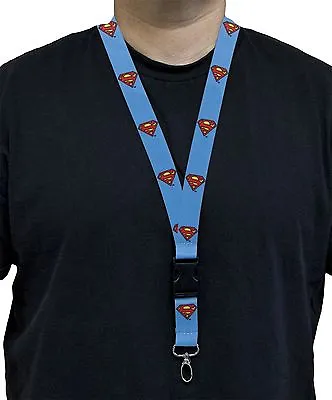 Superman Logo On Blue Lanyard ID Badge Holder • $8.95