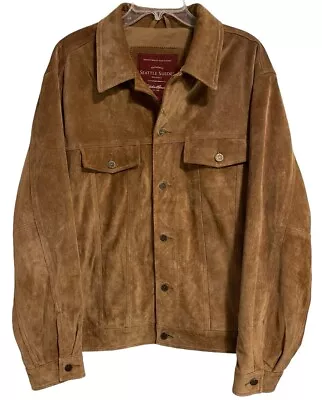 Eddie Bauer Seattle Suede Leather Jacket Men’s Sz XL Button Up • $59.99