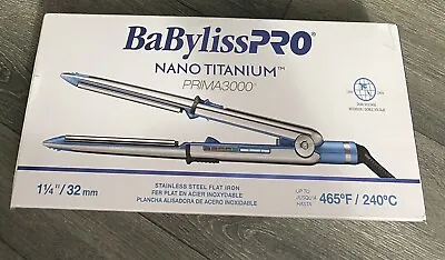 BaByliss Pro Nano Titanium Prima 3000 Ionic Straightener - Blue Brand New In Box • $61