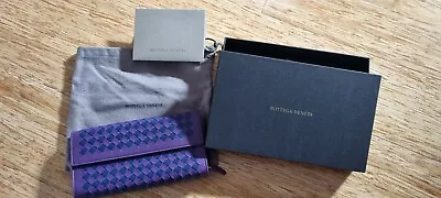 Preowned Authentic Bottega Veneta Purple Long Zip Wallet With Receipt  • $399