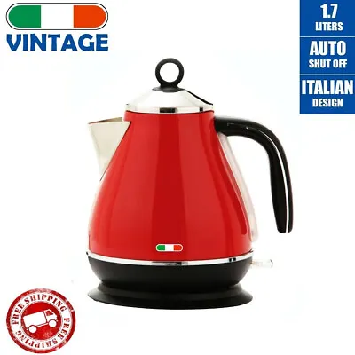 Vintage Electric Kettle Red 1.7L Stainless Steel Auto OFF 2200W Not Delonghi • $69.99