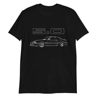 Third Generation Mustang GT Fox Body Foxbody 5.0 Line Art Short-Sleeve T-Shirt • $27