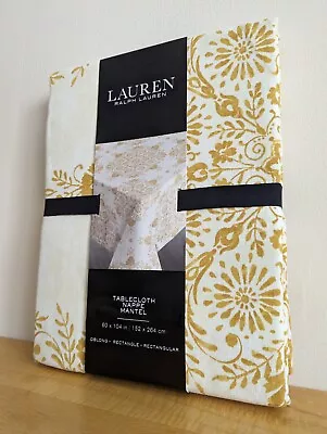 Ralph Lauren Tablecloth Cream Yellow Floral 152cm X 264cm Rectangle 60  X 104  • £31.99