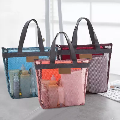 Mesh Shower Bag Travel Big Cosmetic Carry Tote Toiletry Bath Organizer HOT/UK • £2.63