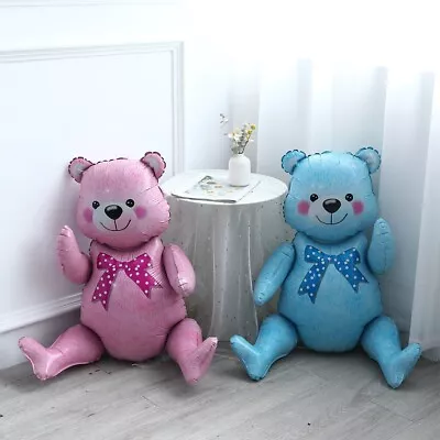 4D Teddy Bear Valentine Foil Balloon Decorations Kids Birthday Air Filled Baloon • £6.99