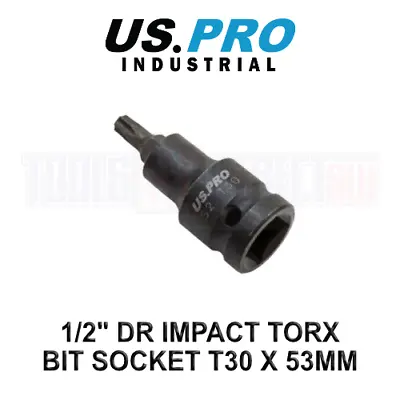 US PRO INDUSTRIAL 1/2  DR Impact Torx Bit Socket T30 X 53MM 1697 • £3.68