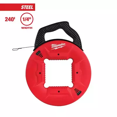 240 Ft. X 1/8 In. Steel Fish Tape | Milwaukee Wire Puller Cable Pulling Inch Low • $98.01