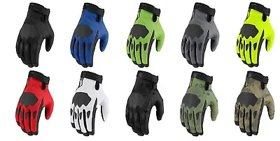 Icon Hooligan CE Gloves Mesh MX Style For Motorcycle Riding - FREE RETURNS • $30