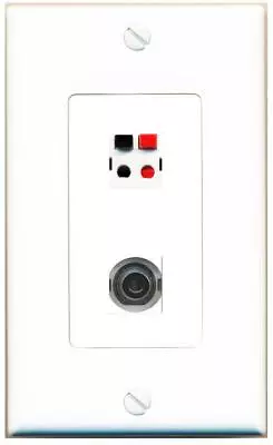2 Port 1 Gang Jack Face Plate Cover Cable Plastic 3-5MM SPEAKER Wall Plate • $12.44