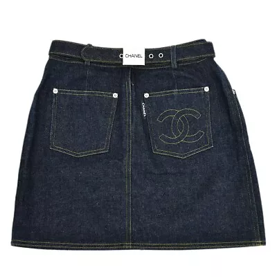 Chanel Denim Skirt Indigo 96P #38 161372 • £1037.99