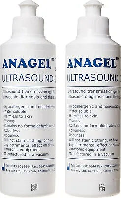 Pack Of 2 X Anagel Fetal Doppler Ultrasound Transmission Gel Bottle 250ml - UK • £7.99