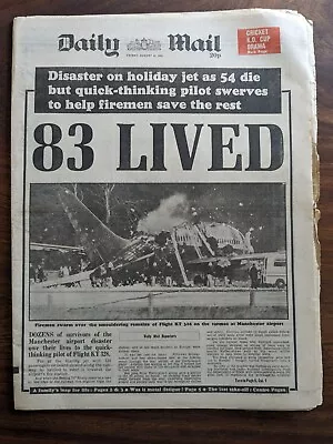 Daily Mail Flight KT 328 Manchester Airport Disaster 23 August 1985 • £5