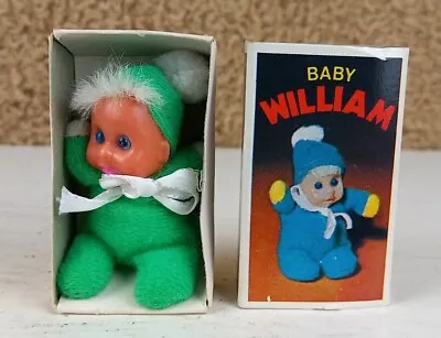 Vintage Baby William BABY DOLL (Green) 2.75  Mini Matchbox Beanie Toy W/ Box 70s • £53.99