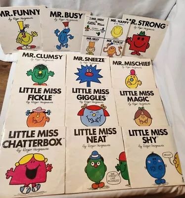 Lot 13 Happiness Books Roger Hargreaves Little Miss Mr. Men Vintage Kid Books PB • $19.98