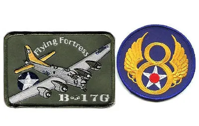 US ARMY AIR FORCE 8TH B-17G FLYING FORTRESS BOMBER Iron-on 2-PC: 8th AAF + B-17 • $16.99