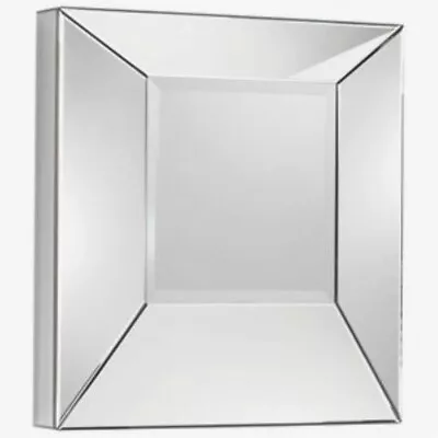 Square Venetian Wall Mirror In Clear Finish With Wide Inward Thick Border 27.5 • $321.36