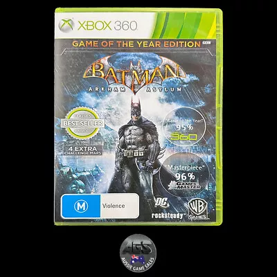 Batman: Arkham Asylum - GOTY Edition - (Xbox 360) VGC + Manual - Action • $9.95