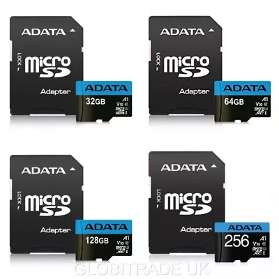 £5.99 • Buy ADATA Micro SD Micro SDXC 32GB/64GB/128GB/256GB With SD Adapter UHS-I Class 10