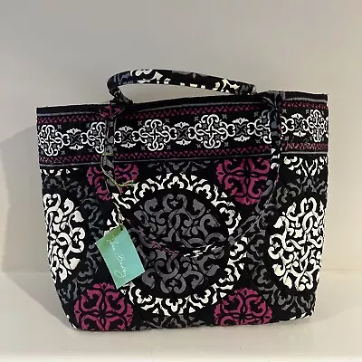 Vera Bradley Holiday Tote Bag Purse Canterberry Magenta Black Pink White. New • $43