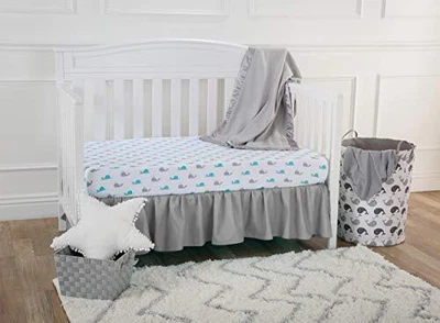 $49.30 • Buy American Baby Company 3 Piece Crib Bedding Set Aqua Whale For Boys And Girls