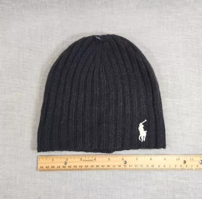 Polo Ralph Lauren Men's Cuff  Beanie Wool Cap  Hunter Navy Black NEW WITH TAGS • $22.49